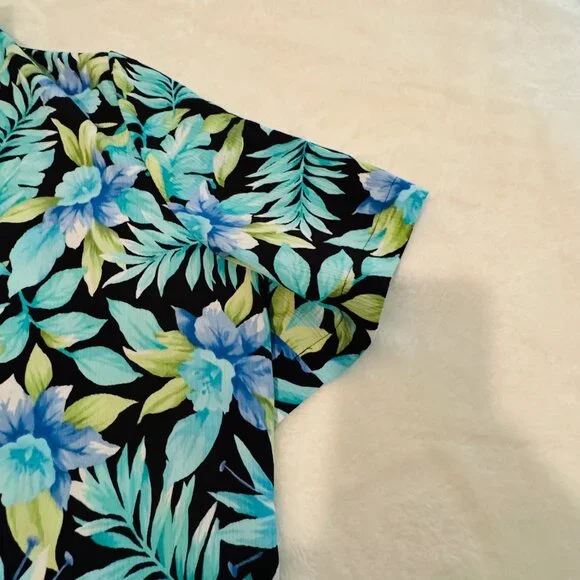 Alia Floral Short Sleeve Button Down Blouse Size 20W - Picture 4 of 10